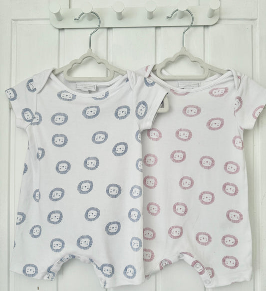 The Little White Company Matching Rompers: 3-6