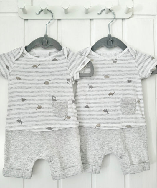 The Little White Company Matching Rompers: Newborn